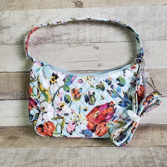 Vera Bradley Handbags - VERA BRADLEY | Frannie Crescent Crossbody in Sea Air Floral NWT